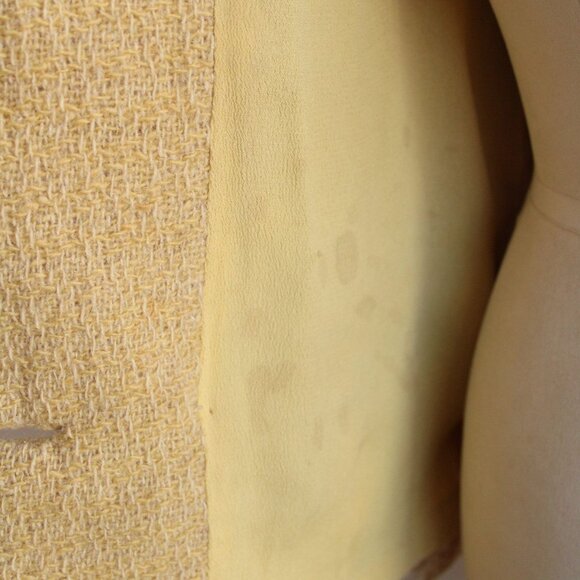 Vintage 1960s Jacket, Yellow with Black Velvet Collar, Double Breasted - Picture 10 of 10